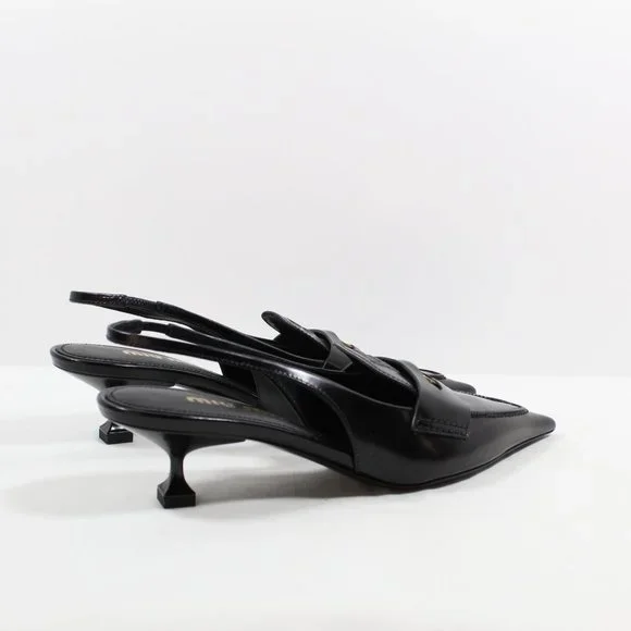 Miu Miu Kitten Heel Slingback Pump - Black 38EU - Picture 2 of 5